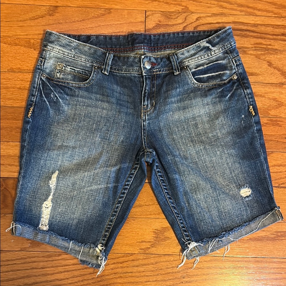 Distressed Denim Shorts